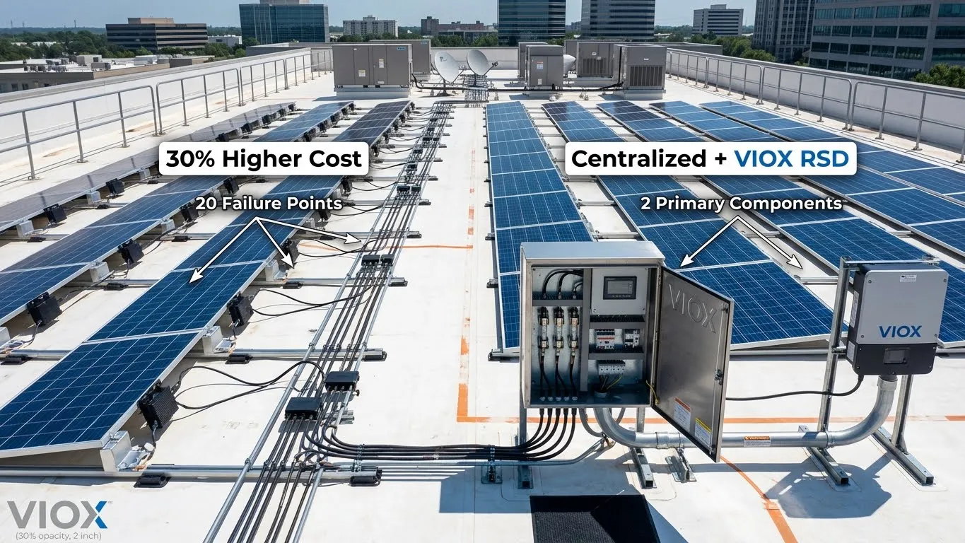 Centralized solar architecture na may VIOX combiner box vs distributed microinverters