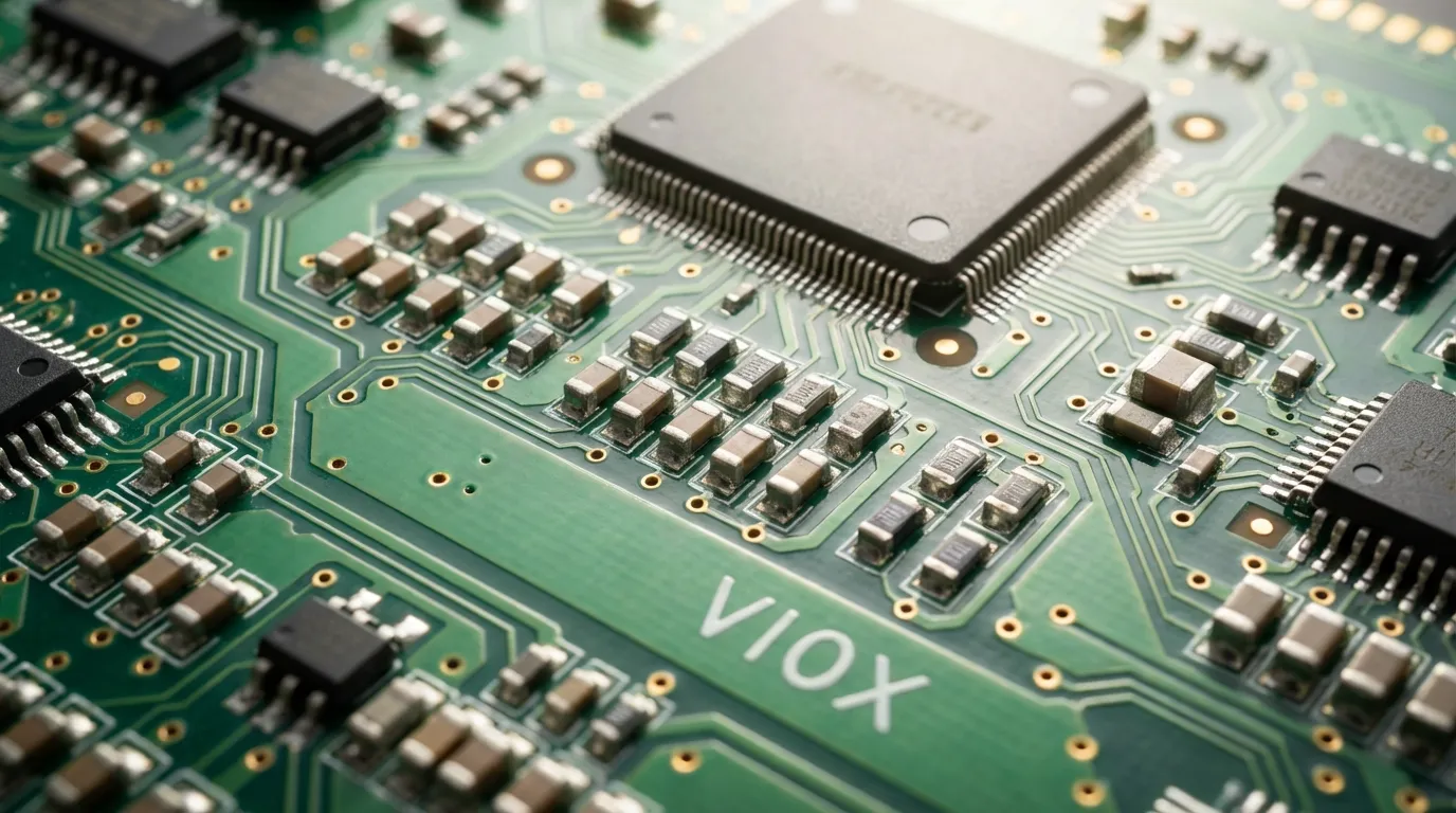 Electronic circuit board with integrated circuits and semiconductor components demonstrating miniaturized technology and signal processing capability