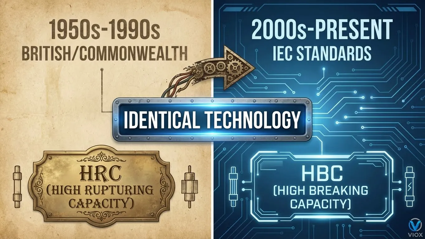 الجدول الزمني لتطور مصطلحات مصهر HRC إلى HBC والمعايير