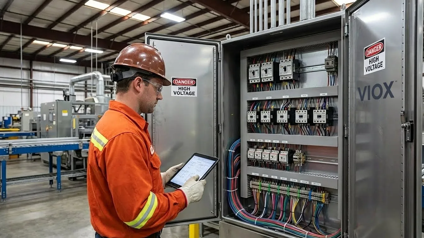 لوحة تحكم صناعية مع وضع علامات SCCR المناسبة والامتثال للسلامة في منشأة التصنيع