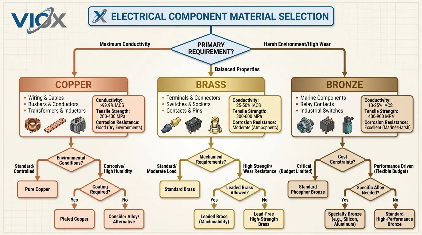 Fluxograma de engenharia para seleção de material de componentes elétricos