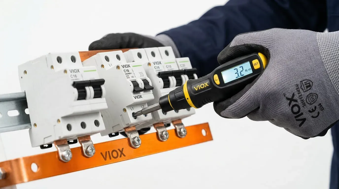 Proper torque application on VIOX MCB busbar