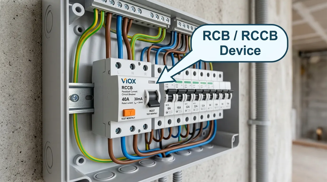 Bentuk Penuh RCB Perangkat Pemutus Arus Sisa yang dipasang di papan distribusi
