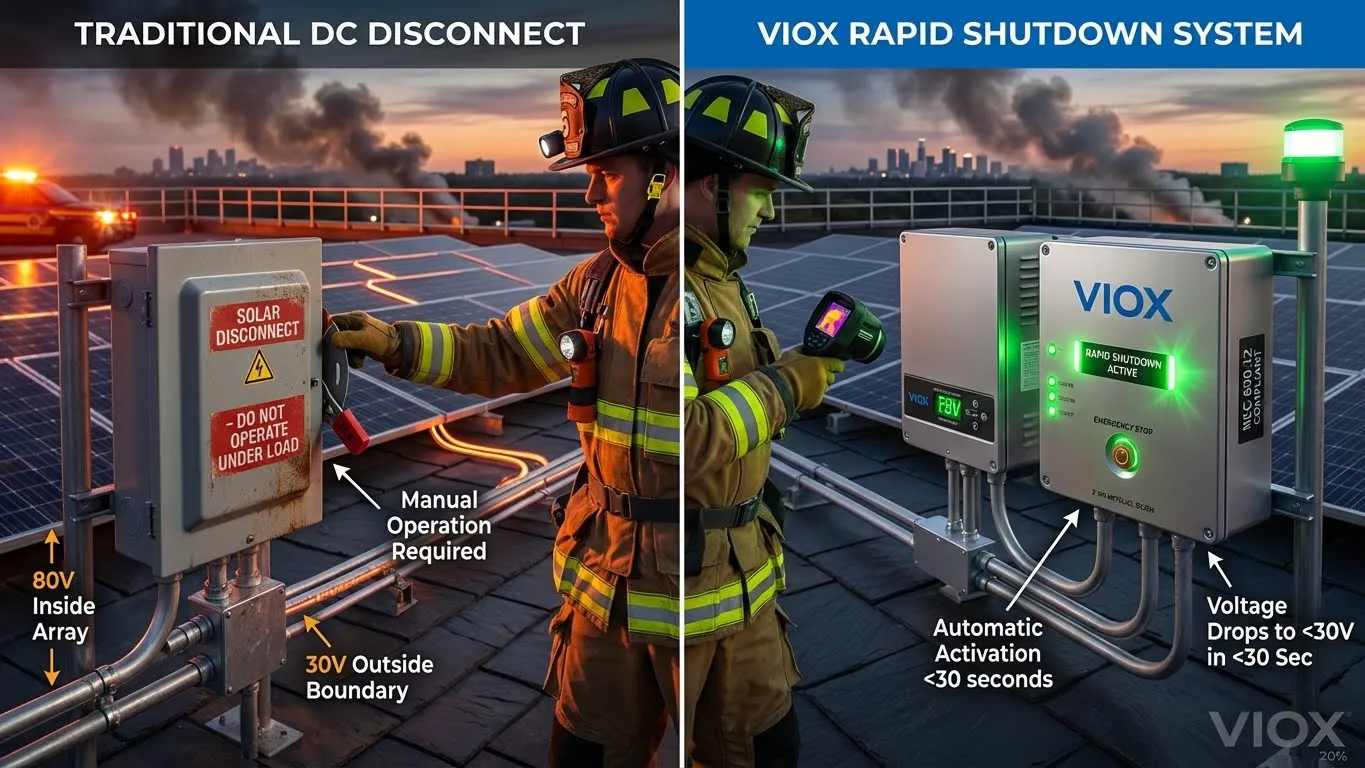 Rapid shutdown compliance vs DC disconnect comparison para sa kaligtasan ng mga bumbero