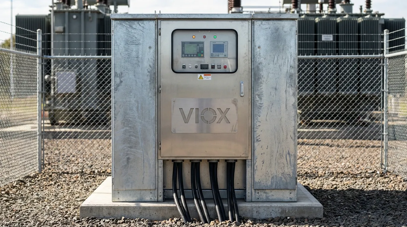 Rozłącznik pierścieniowy (RMU) izolowany gazem SF6 zainstalowany w zewnętrznej stacji transformatorowej