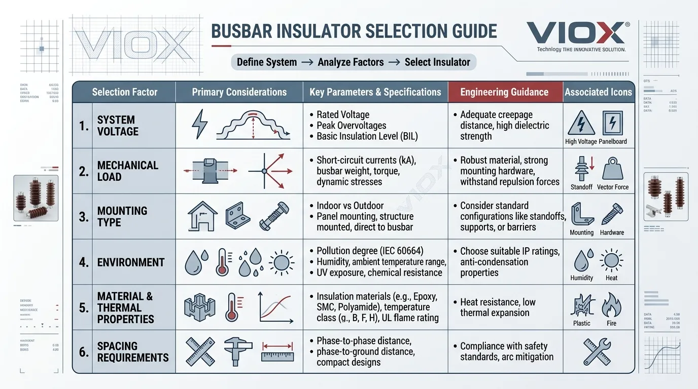 Infographic បច្ចេកទេសដែលបង្ហាញពីកត្តាសំខាន់ៗសម្រាប់ការជ្រើសរើសអ៊ីសូឡង់ busbar
