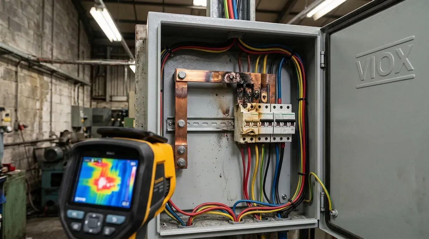 Thermal damage on MCB busbar with VIOX panel