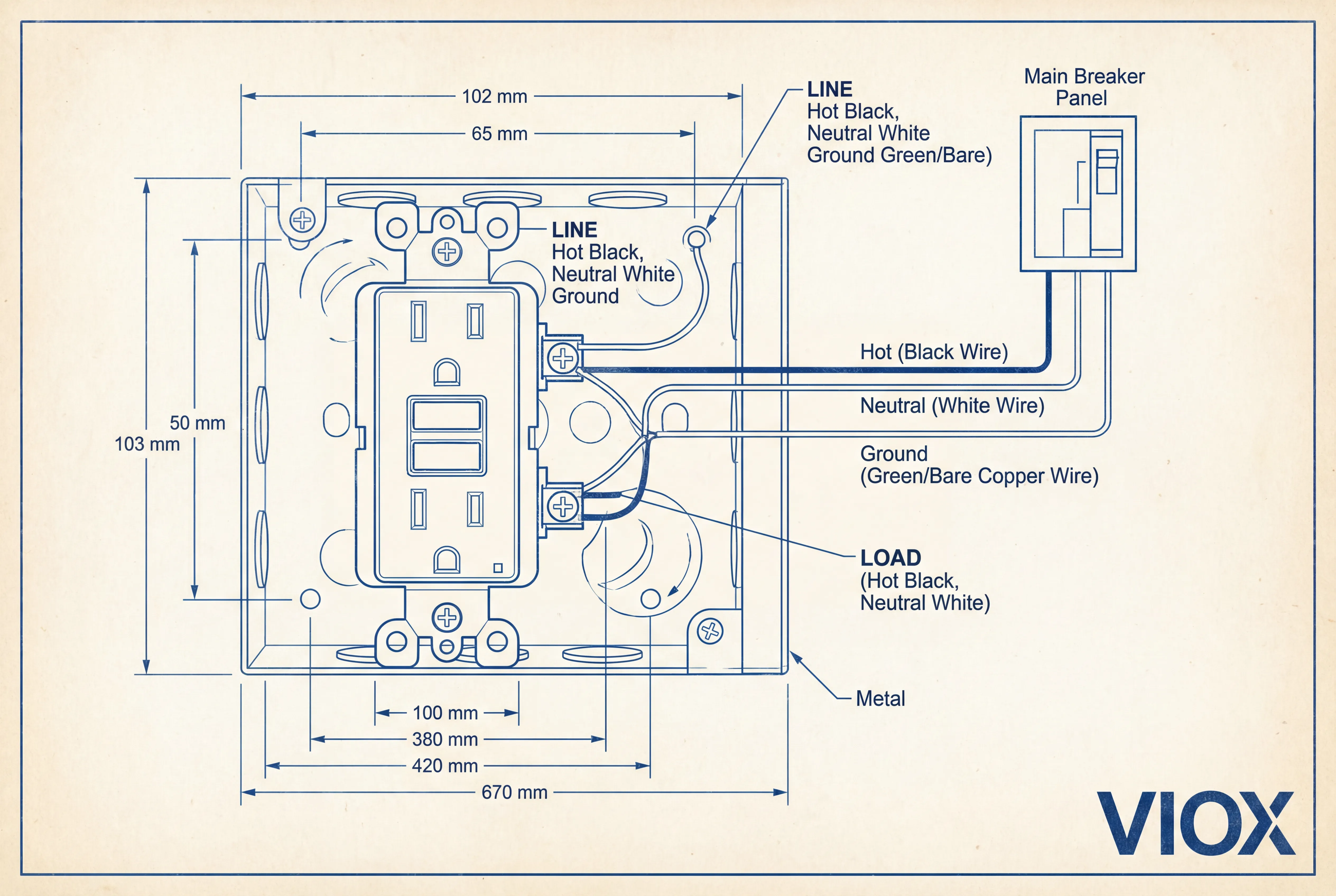 ແຜນວາດ schematic ສາຍໄຟ GFCI
