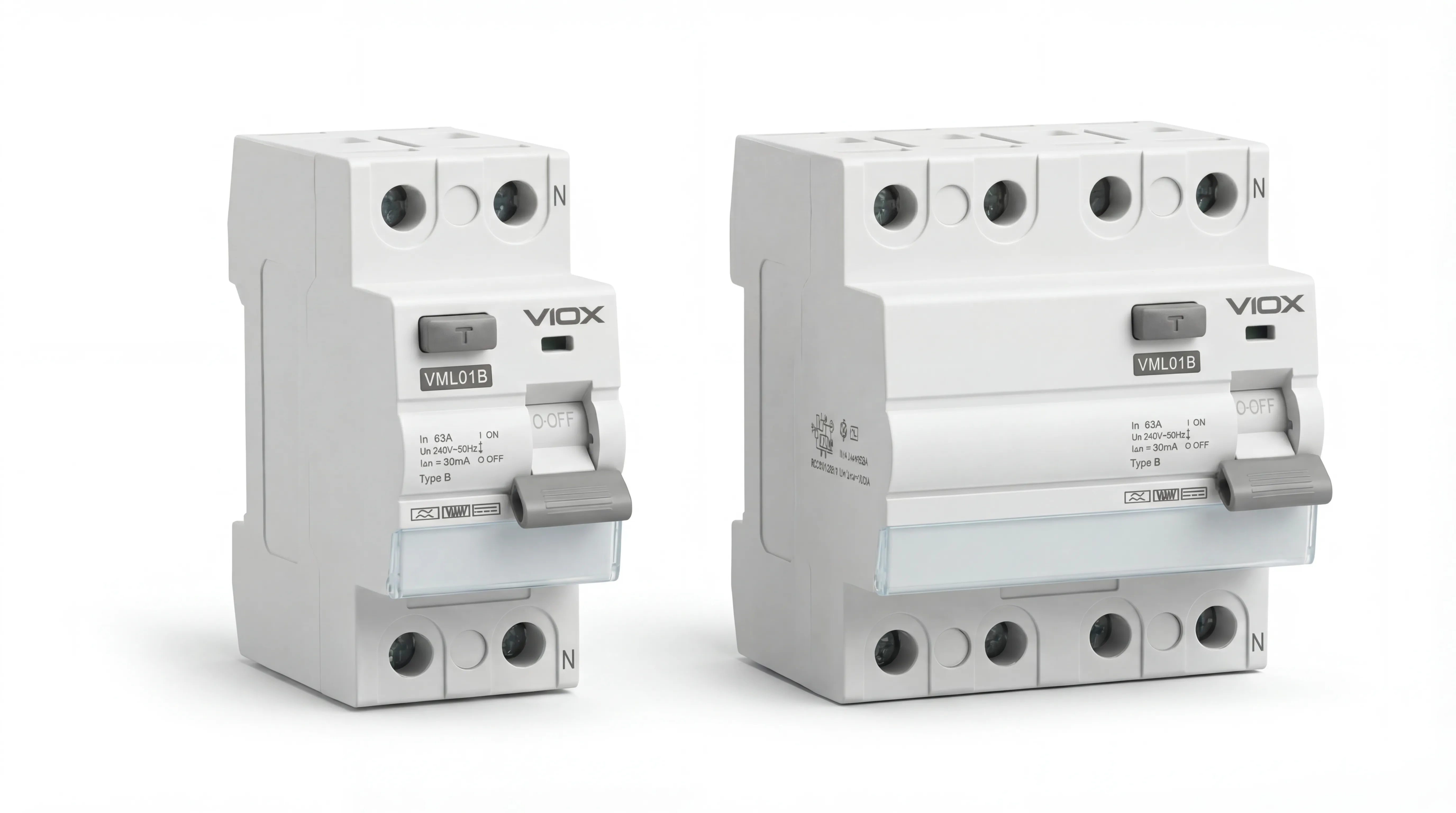 VIOX RCCB VML01B sorozat B típusú, érzékenységi értékkel