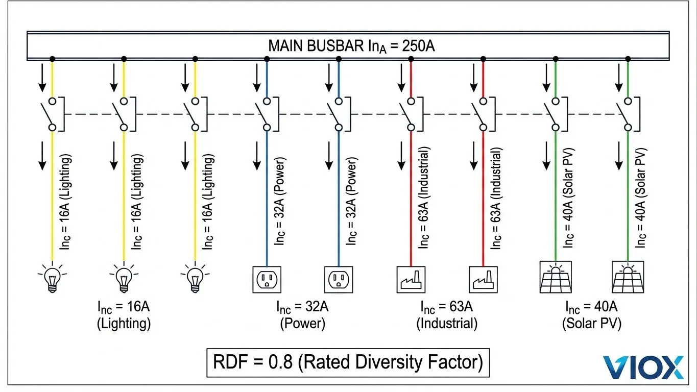Esquema técnico que muestra la relación Inc/InA en la distribución