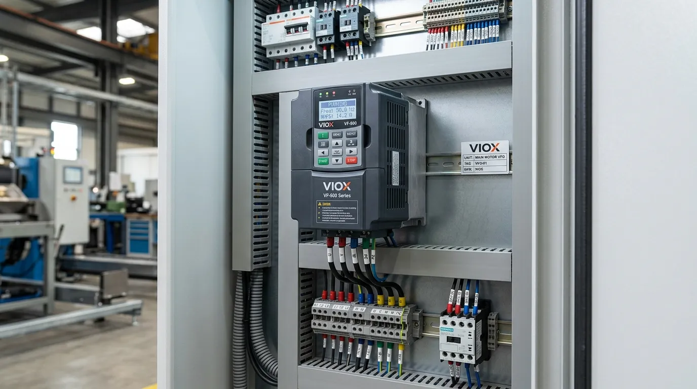 Variable frequency drive ຕິດຕັ້ງຢູ່ໃນແຜງຄວບຄຸມມໍເຕີອຸດສາຫະກໍາ