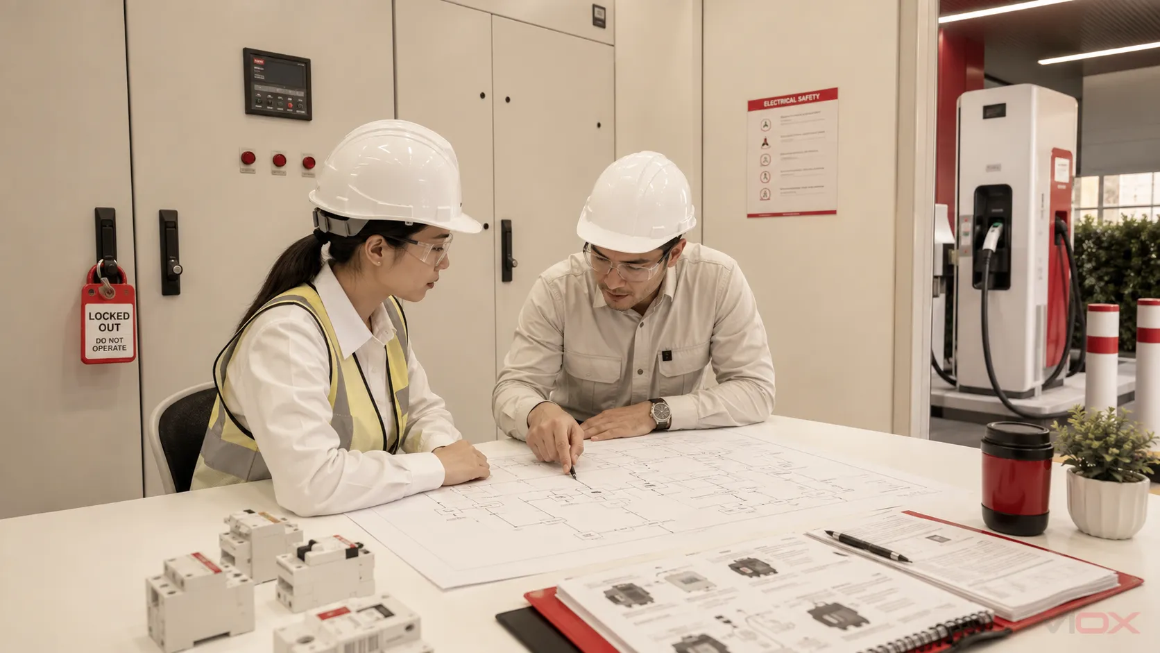 Escenario de verificación de ingeniería para selectividad, corriente de falla y puesta en servicio de carga de vehículos eléctricos