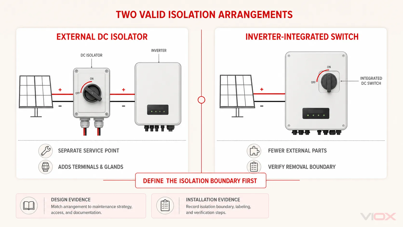 External DC isolator versus inverter-integrated DC switch for UK solar PV isolation