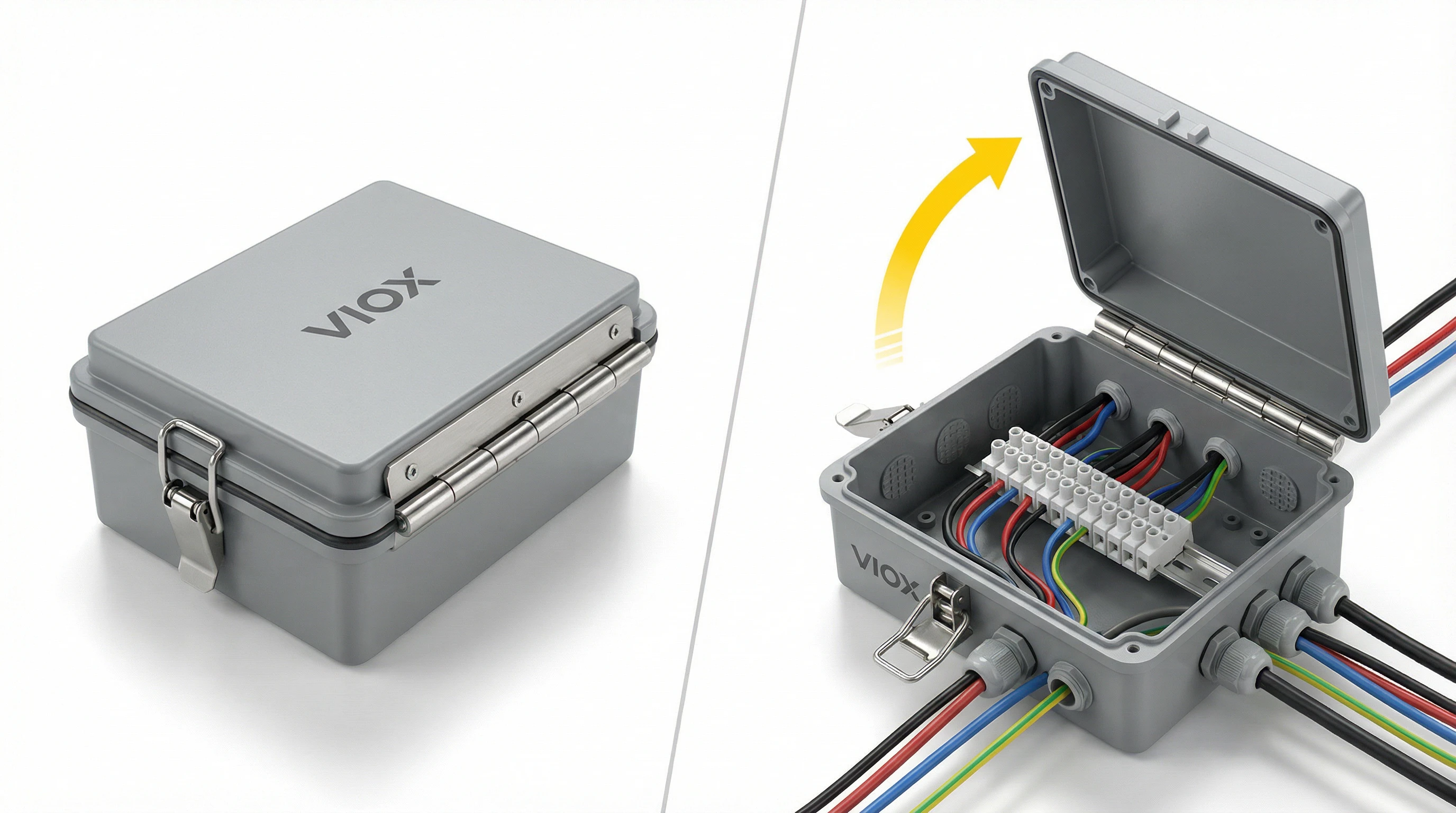 Hinged cover operation sequence