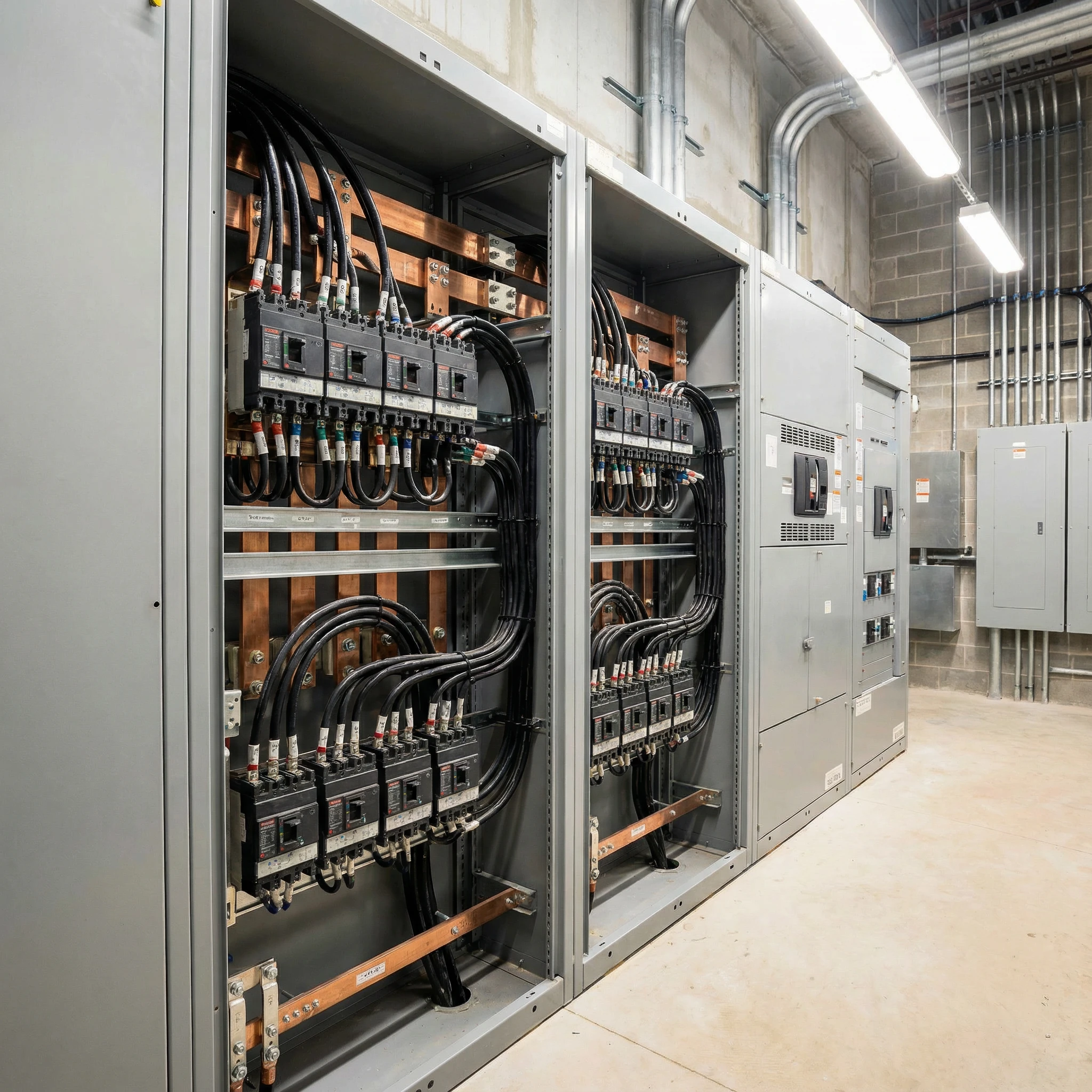 Industrial electrical installation of current-limiting MCCBs
