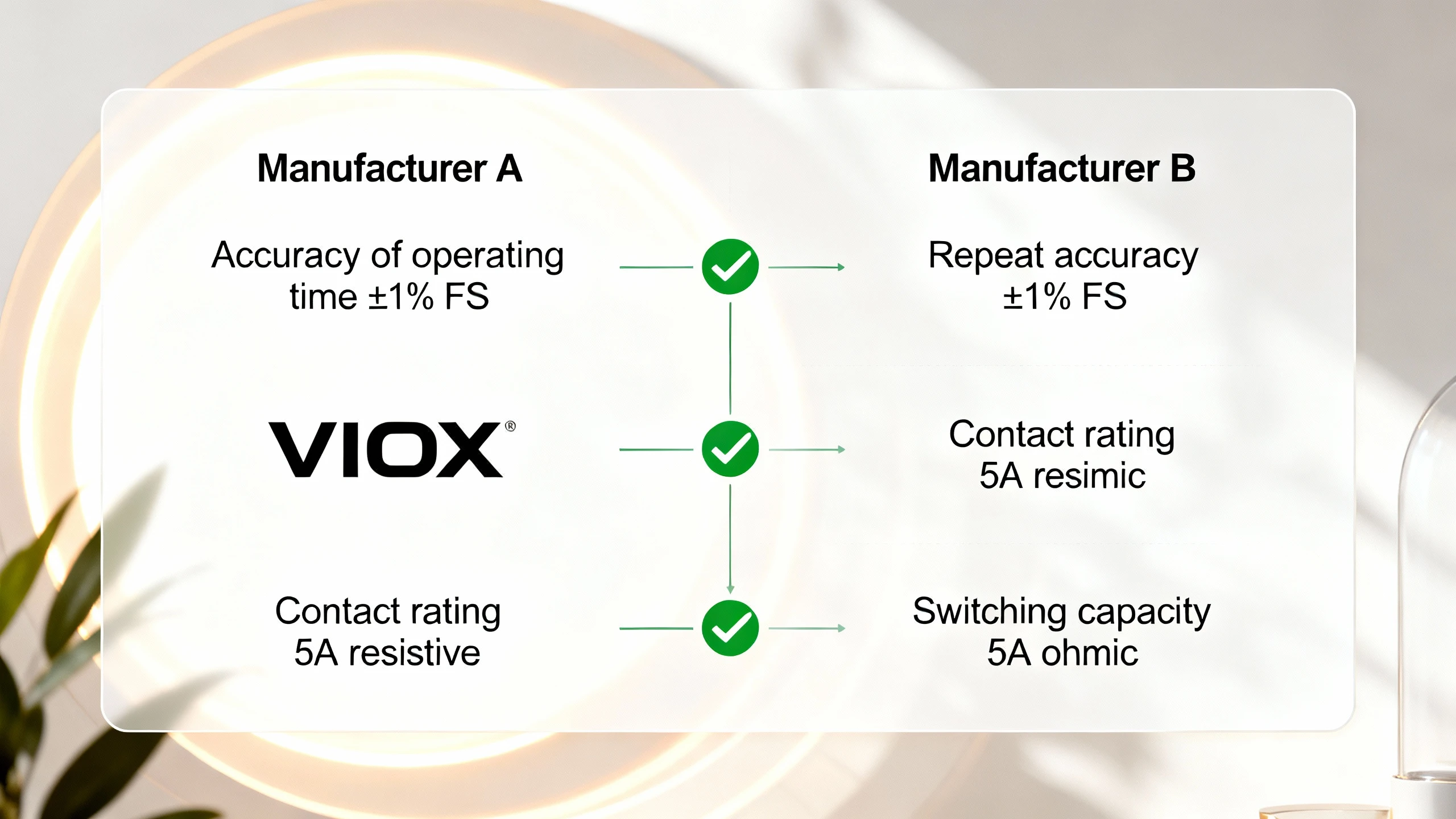 Professional datasheet comparison layout