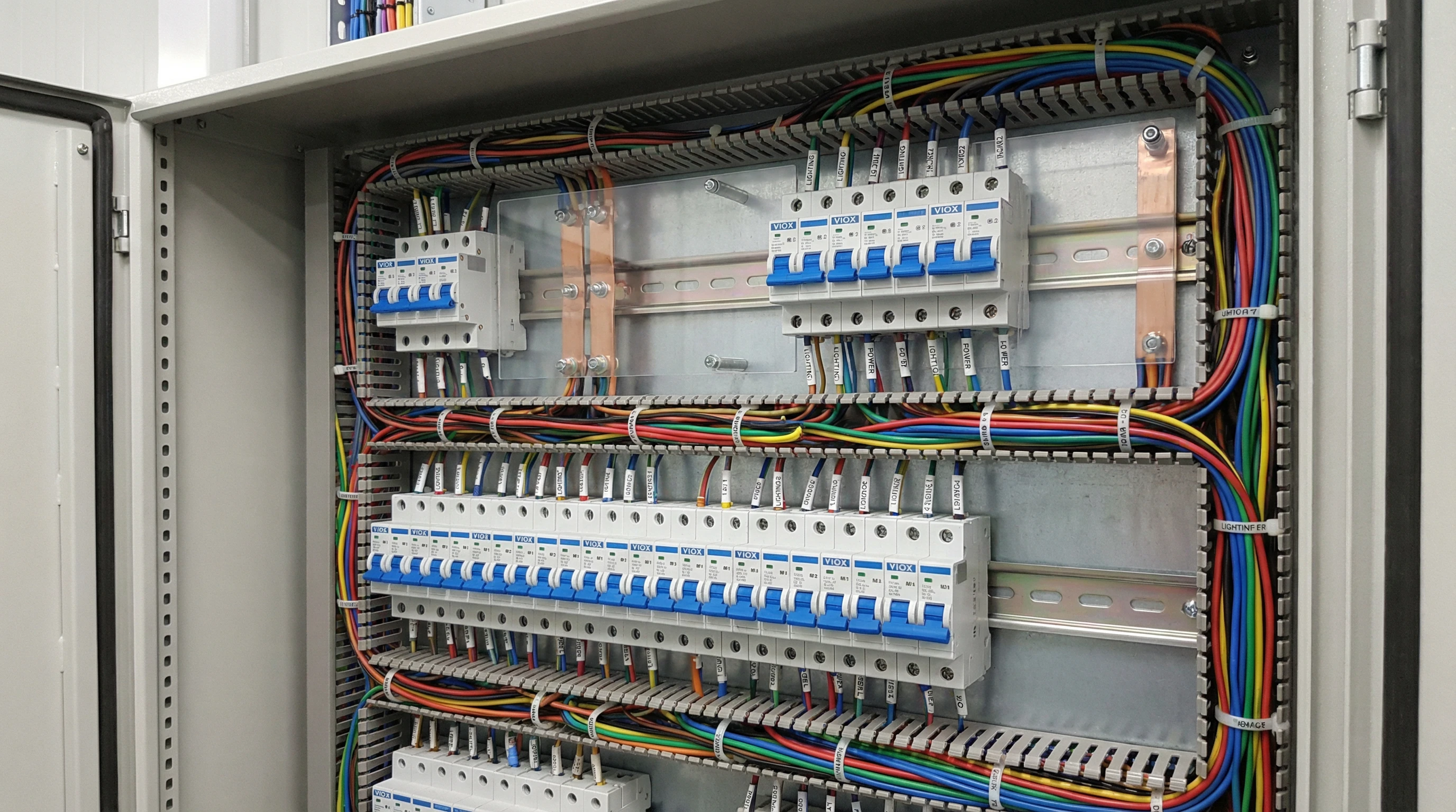 စက်မှုလျှပ်စစ်ဖြန့်ဖြူးရေးအကန့်တွင် Viox Electric MCB circuit breaker များကို ကျွမ်းကျင်စွာ တပ်ဆင်ခြင်း