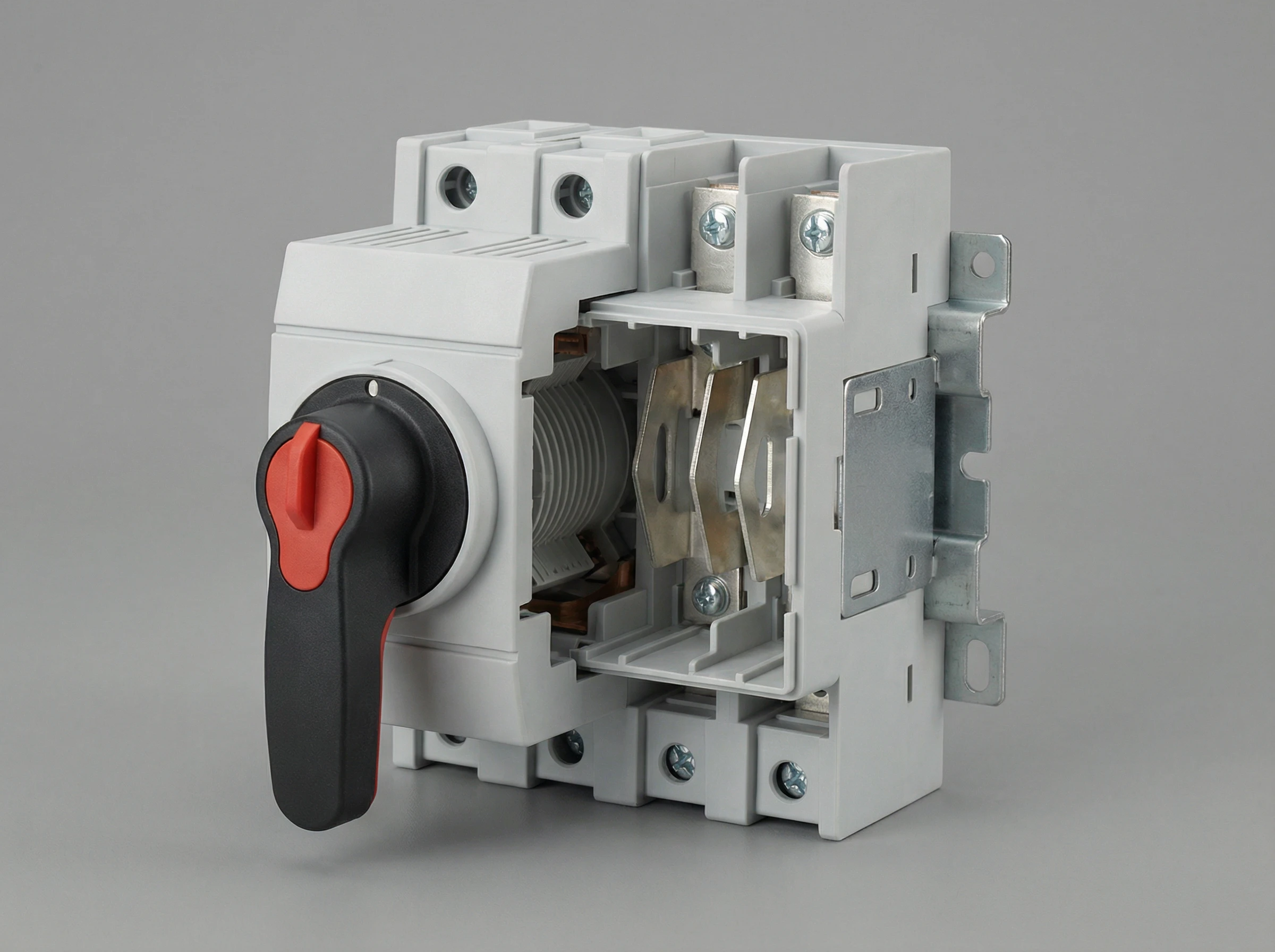 Professionelles Produktfoto eines industriellen Lasttrennschalters