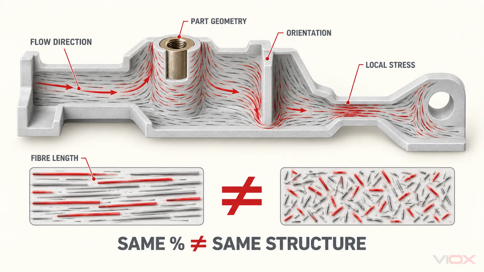 How material form and fiber orientation affect a molded circuit breaker insulation part