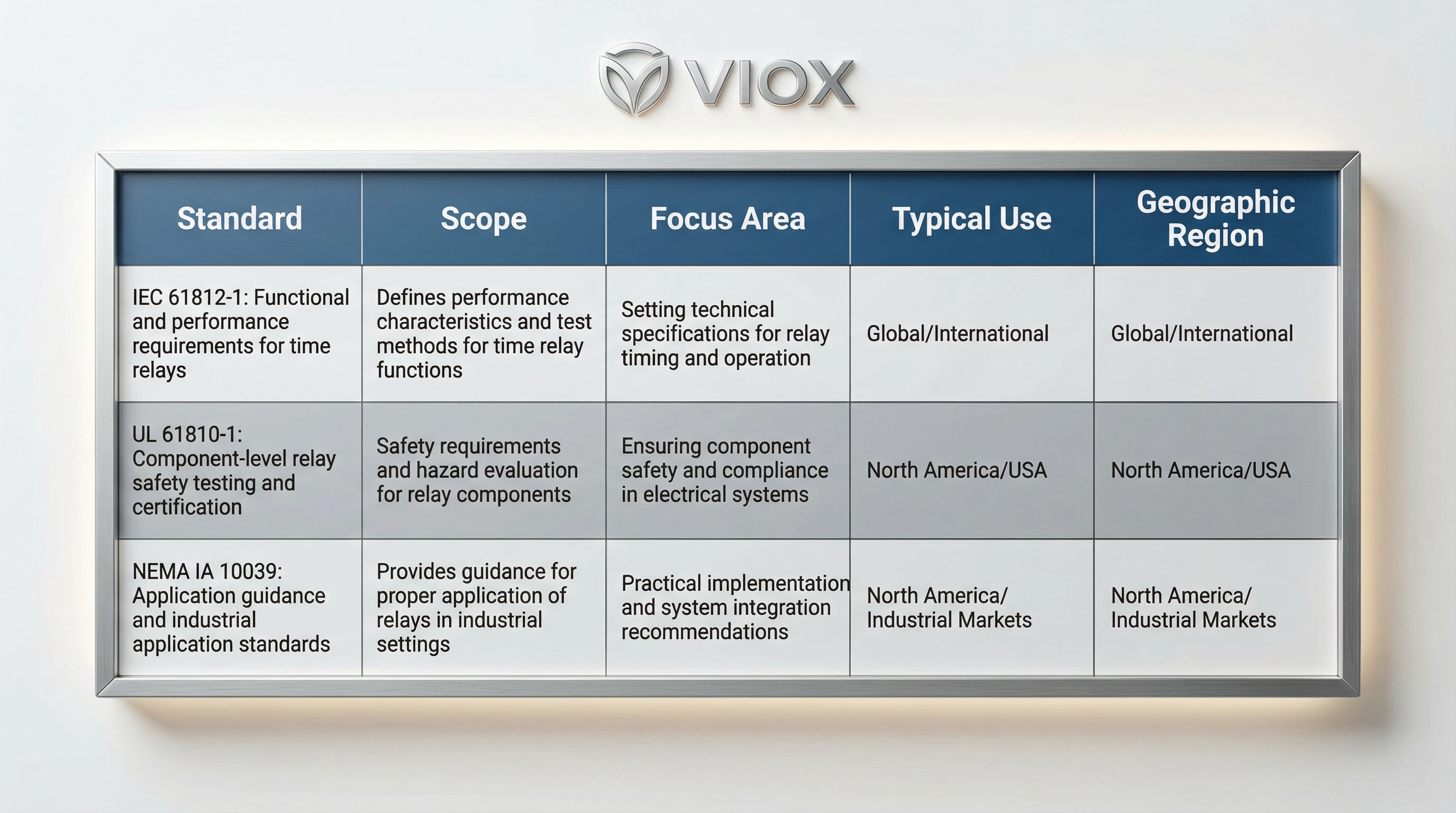 Standards Comparison: IEC 61812-1 vs UL vs NEMA Frameworks