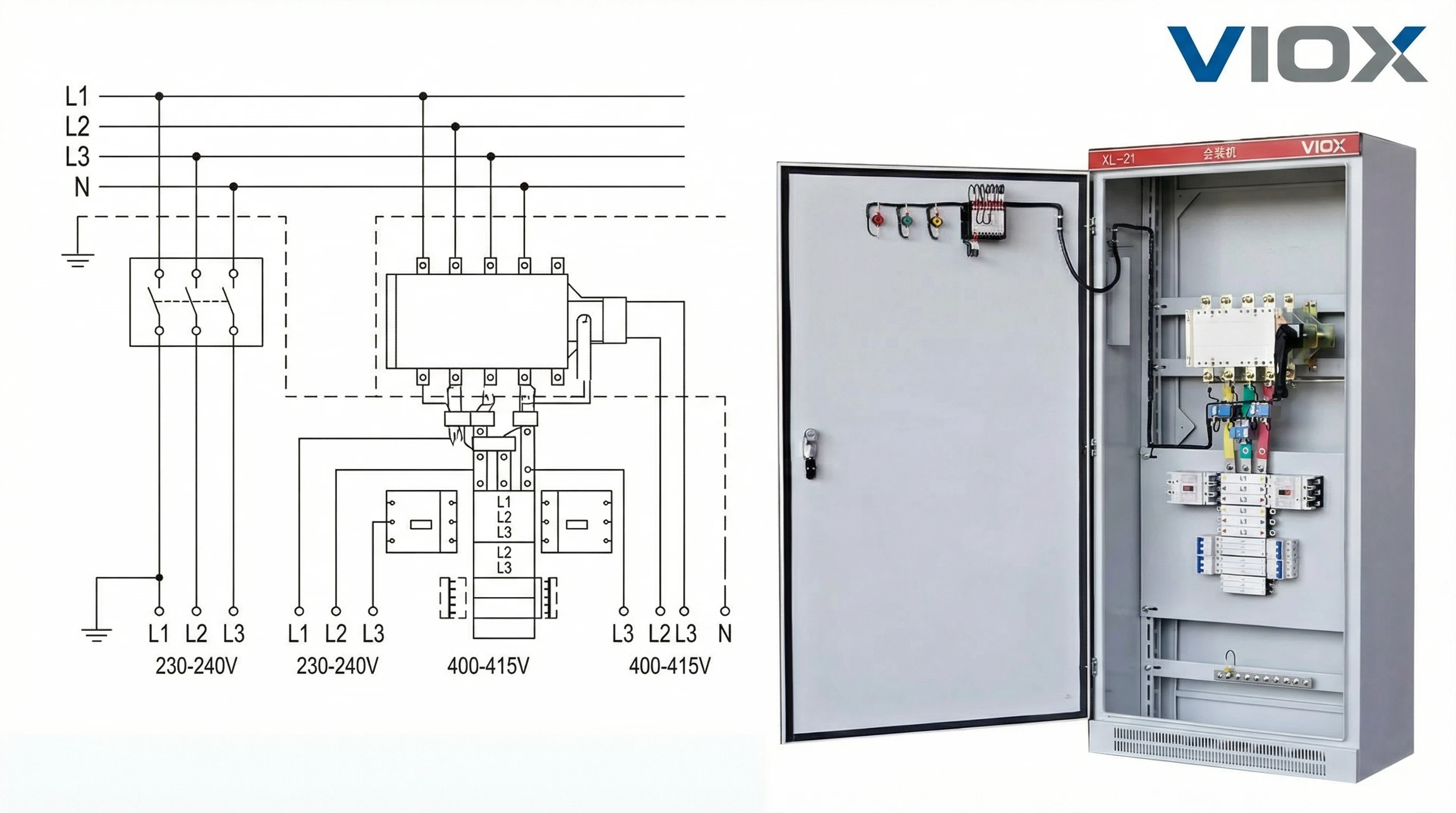 TP&N three-phase four-wire configuration diagram