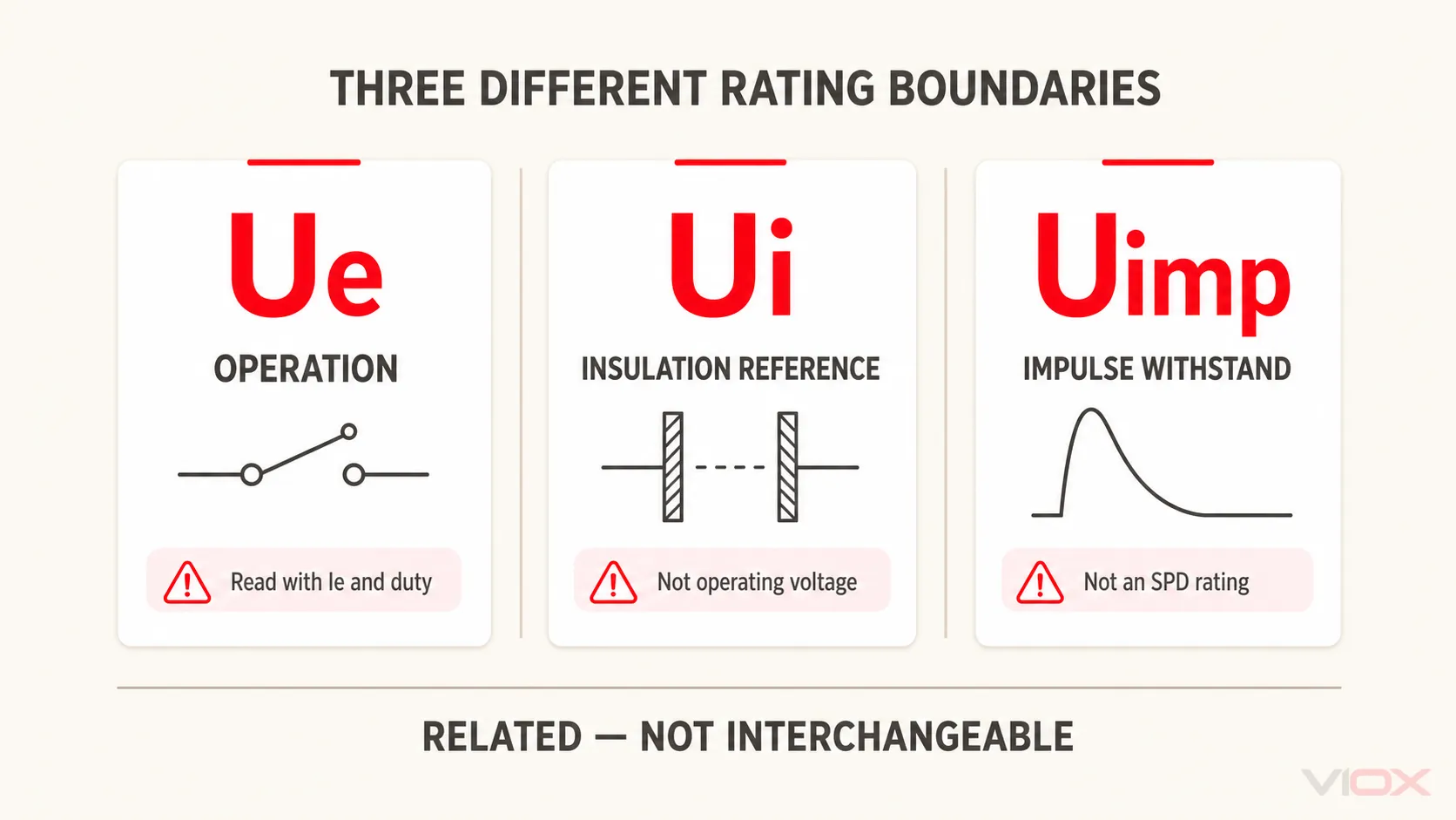 Ue Ui and Uimp operation insulation and impulse withstand boundaries